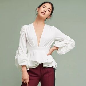 Luxe by Stylekeepers Magnolia Peplum Top Size Medium